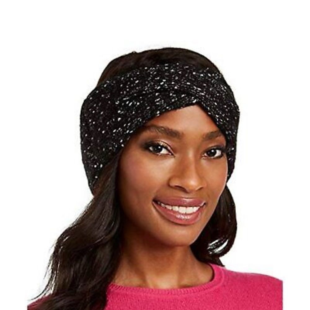 NWT DKNY cross knitted headband Ivory one size